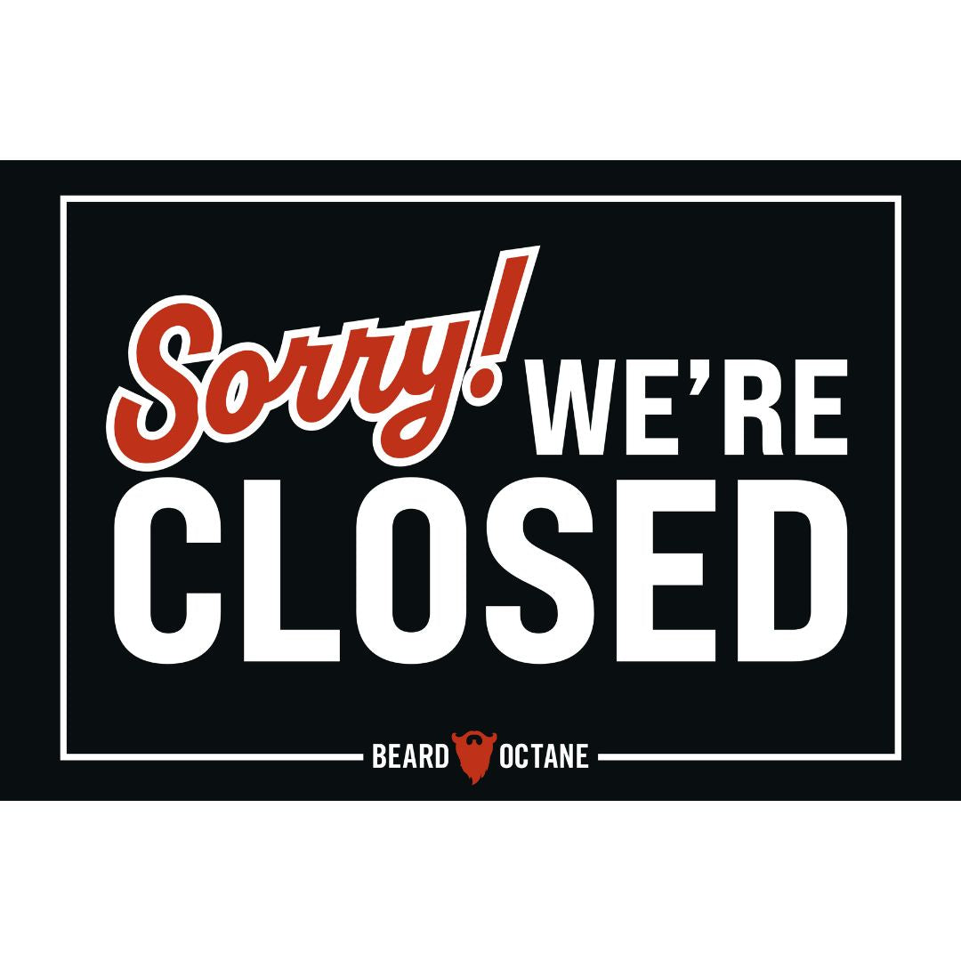 Barber Shop Open/Close Sign – Double-Sided Hanging Display for Front Door Beard Products