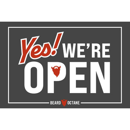 Barber Shop Open/Close Sign – Double-Sided Hanging Display for Front Door Beard Products