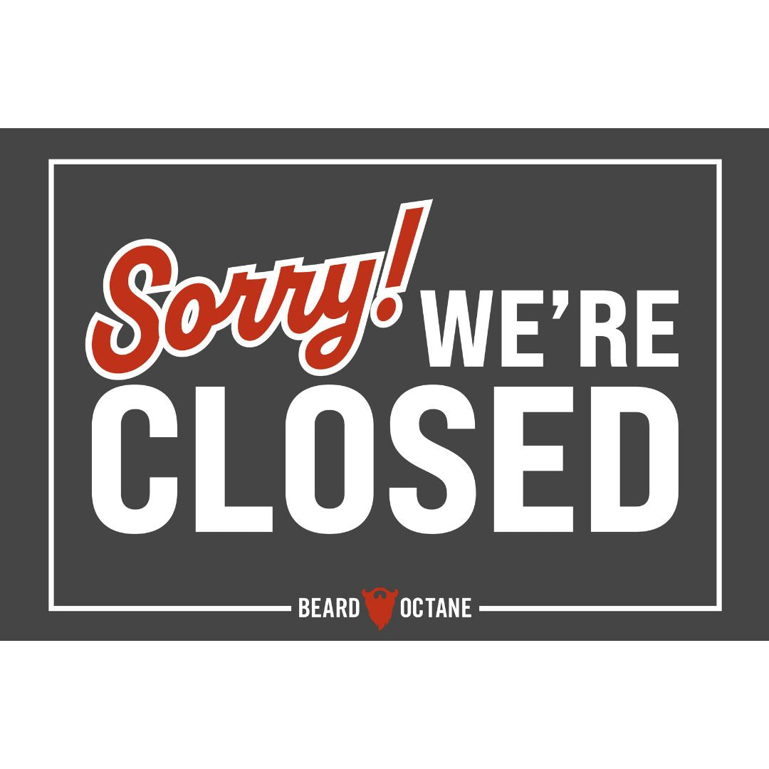 Barber Shop Open/Close Sign – Double-Sided Hanging Display for Front Door Beard Products