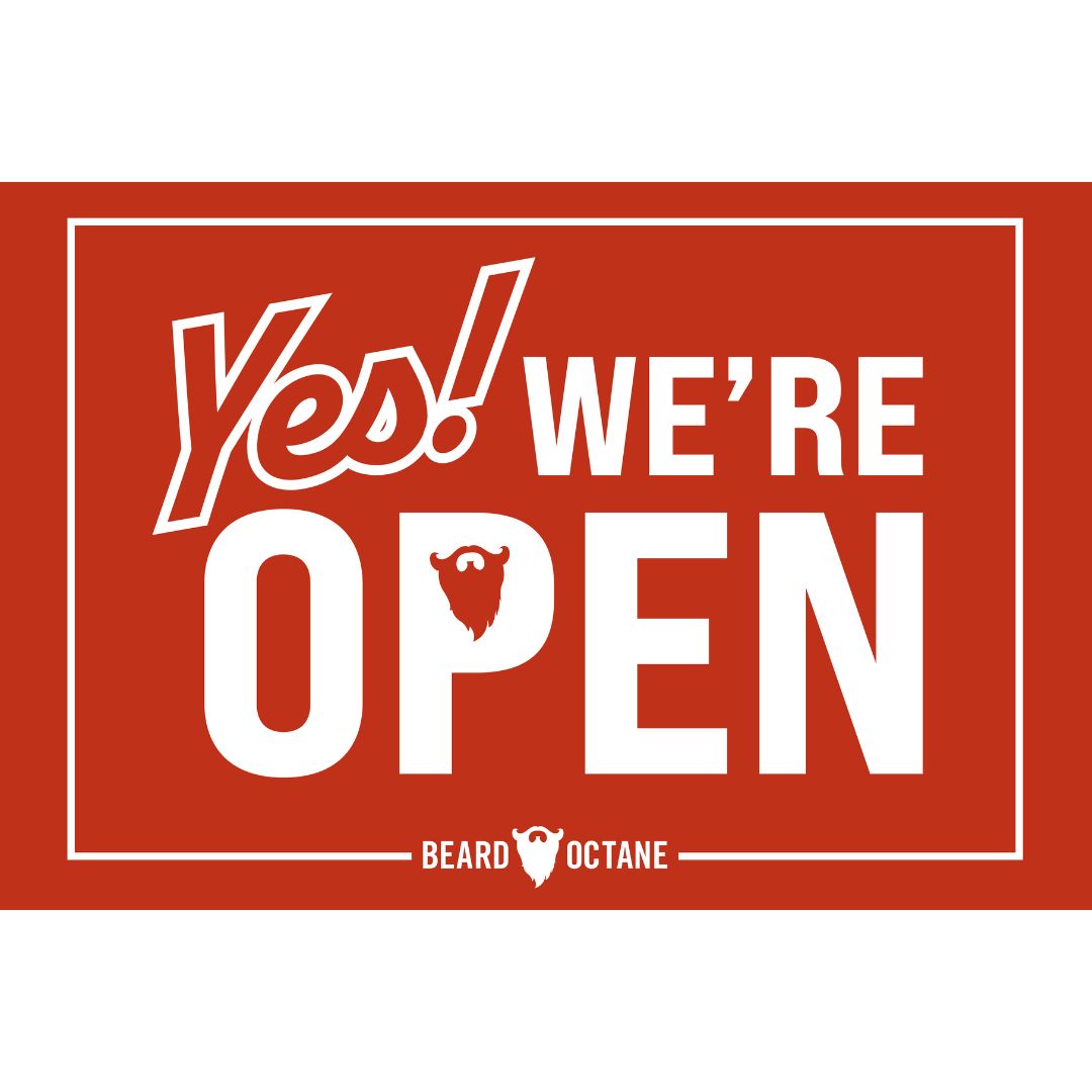 Barber Shop Open/Close Sign – Double-Sided Hanging Display for Front Door Beard Products