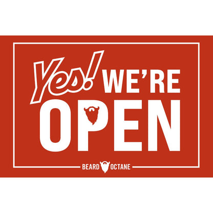Barber Shop Open/Close Sign – Double-Sided Hanging Display for Front Door Beard Products