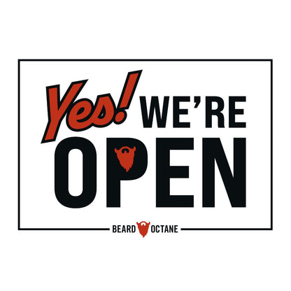 Barber Shop Open/Close Sign – Double-Sided Hanging Display for Front Door Beard Products