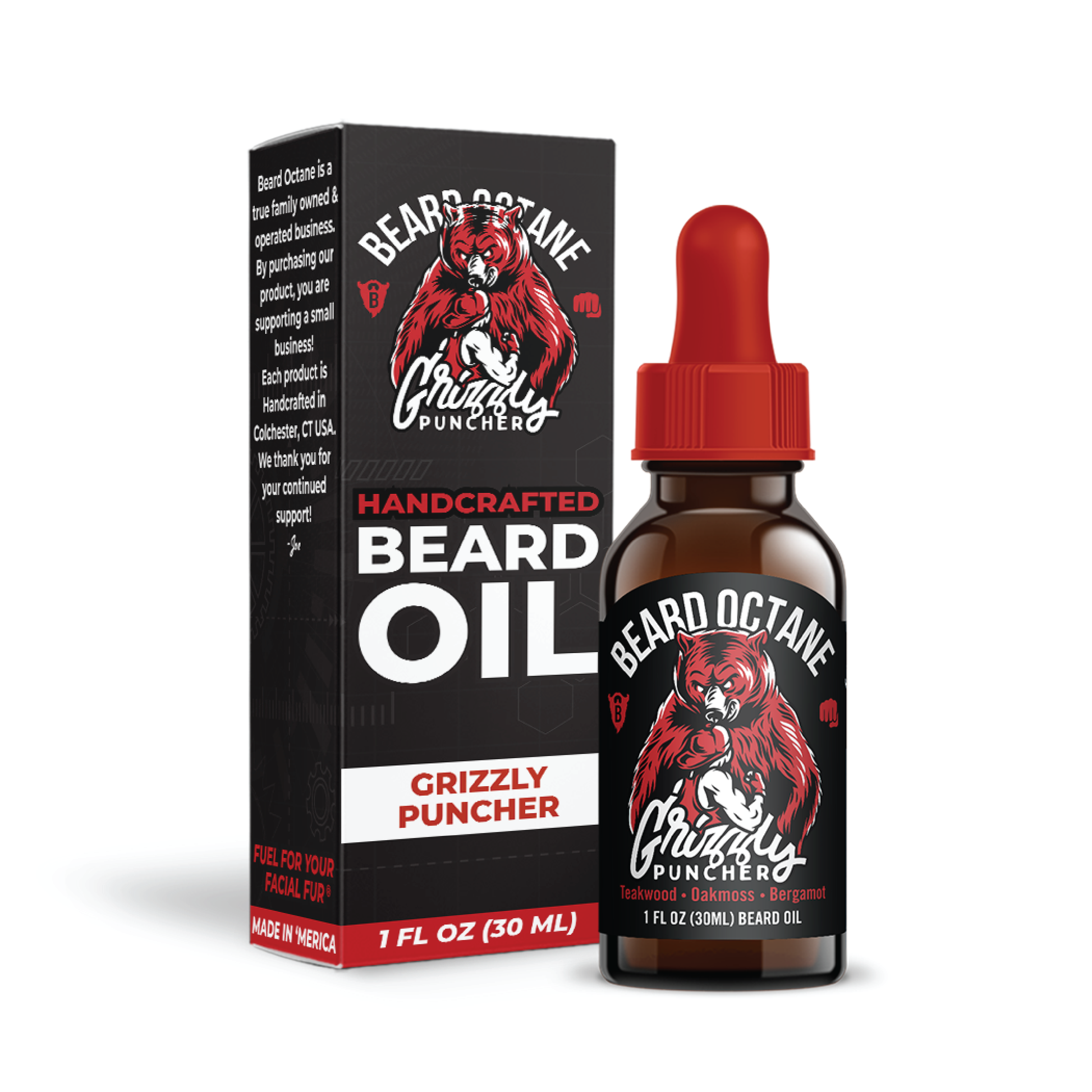 Grizzly Puncher Beard Oil - Teakwood, Oakmoss & Bergamot Beard Products
