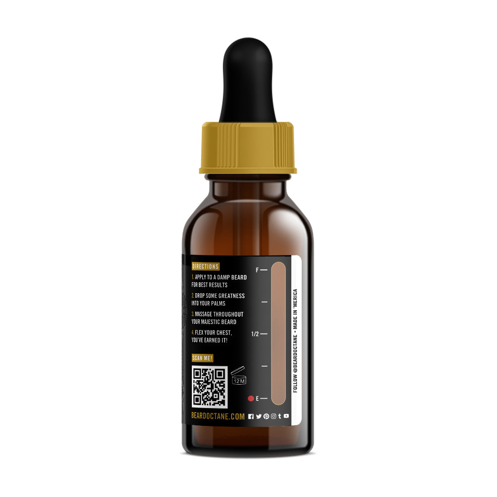 Brown glass bottle with dropper on a white background