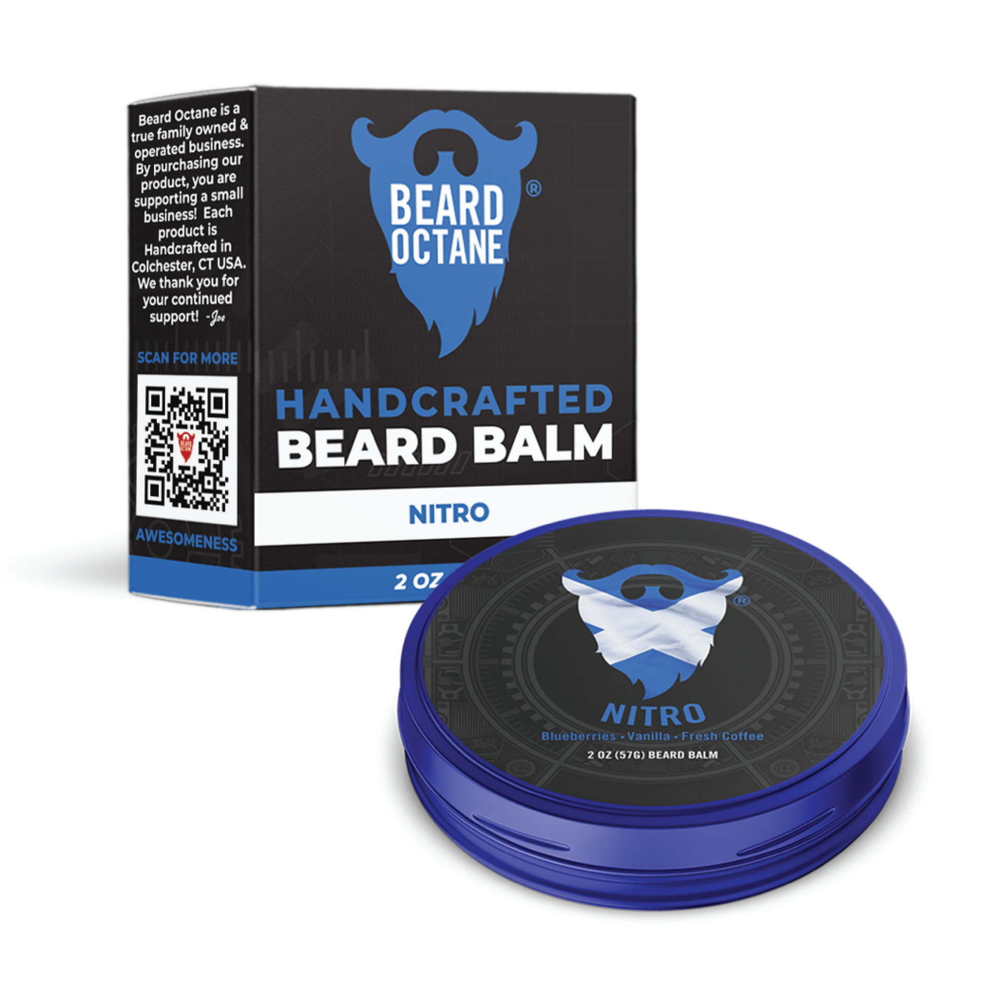 Nitro Beard Balm - Blueberries & Fresh Ground Coffee Beard Products
