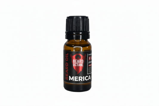 Merica Beard Oil - Cedar, Leather, Apples & Musk - 10ml Sampler size - Beard Octane Australia